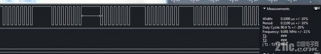 倍频到96MHZ 则会出现8个50m的PWM 然后再出现一个9mhz的PWM
