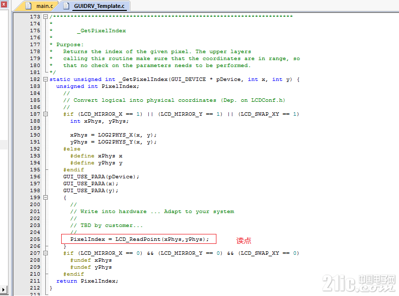 _GetPixelIndex(GUI_DEVICE * pDevice, int x, int y)
